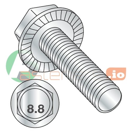 Newport Fasteners Class 8.8, M8-1.25 Hex Flange Bolt, Zinc Plated Steel, 20 mm L, 1000 PK 811390